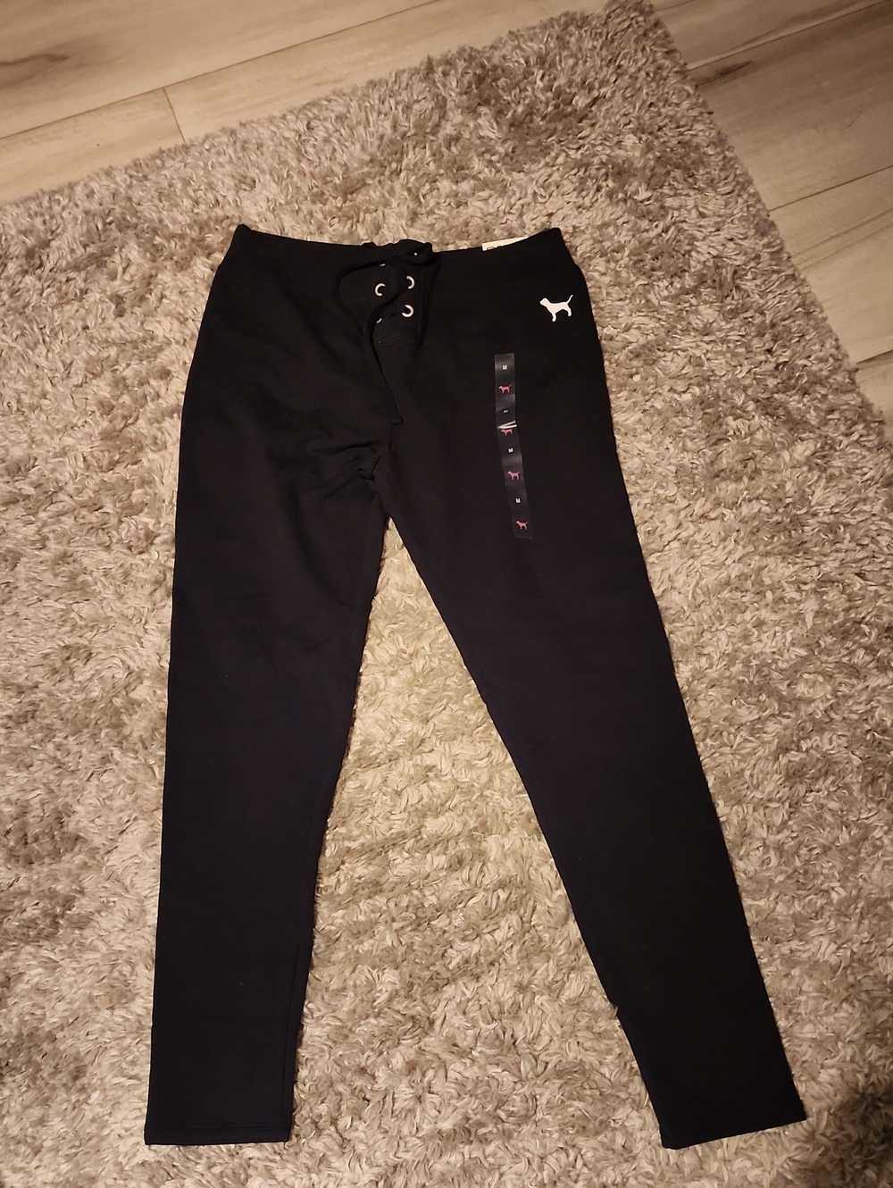 PINK Victoria's Secret Black Logo Jogger Pants